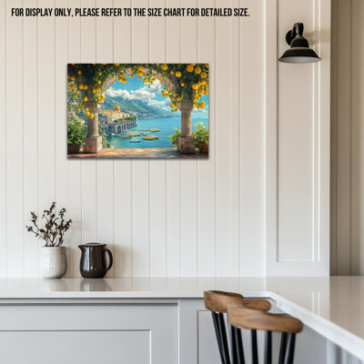 Lemon Wall Art, Mediterranean Canvas Wall Art, Italian Kitchen Wall Decor for Dining Room, Fruit Art Wall Decor, Lemon Poster, Vintage Fruit Wall Art, Artwork for Kitchen Wall, Ready to Hang 12" × 18"
