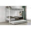 Three Sleeping Space Bunk Bed For Small Shared Bedrooms Soft White Metal With Additional Pullout Trundle