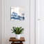 Key box, Opens to the left, 30x30x5, White, Gentle mountains and blue clouds, 