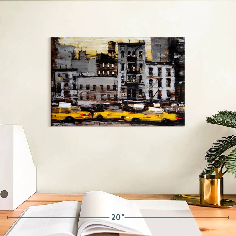Sireci Yellow Cabs, 8" H x 12" W