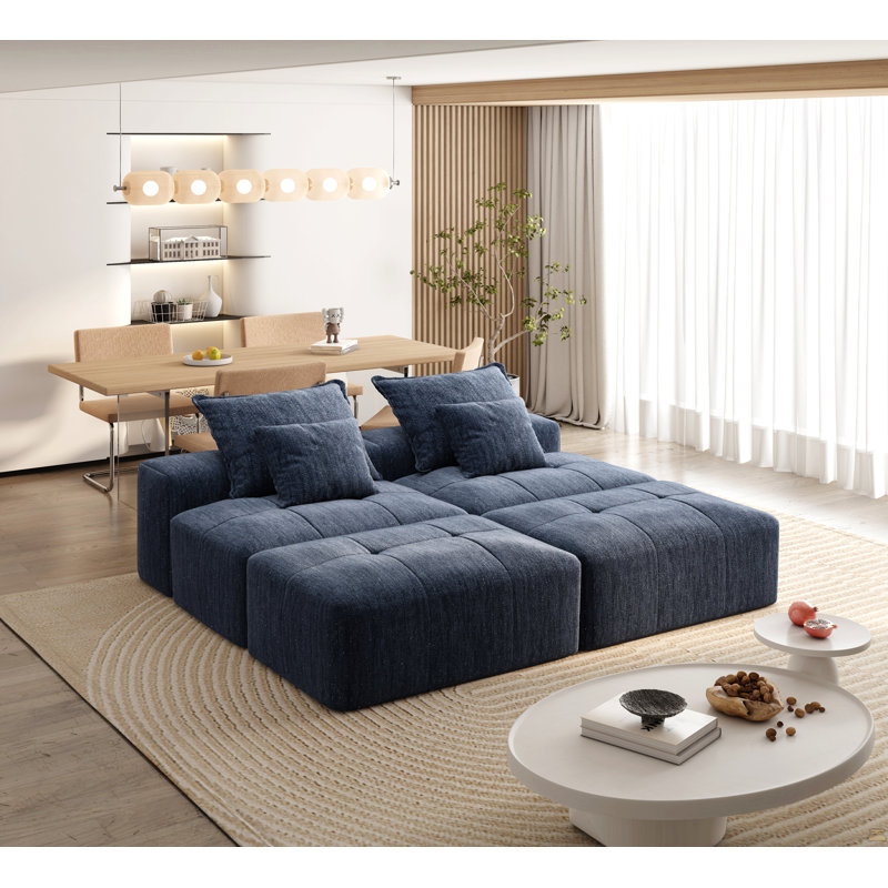 Canapé modulaire surdimensionné avec 2 repose-pieds et 2 sièges