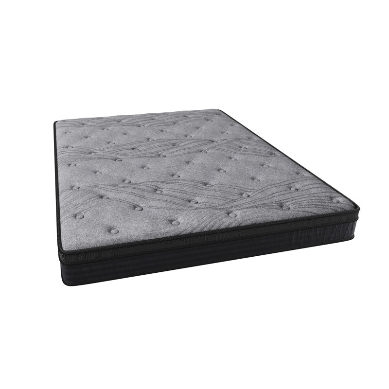 Matelas gris ferme de 12 po pour lit de taille très grand, 560 ressorts ensachés individuellement et confort de repos