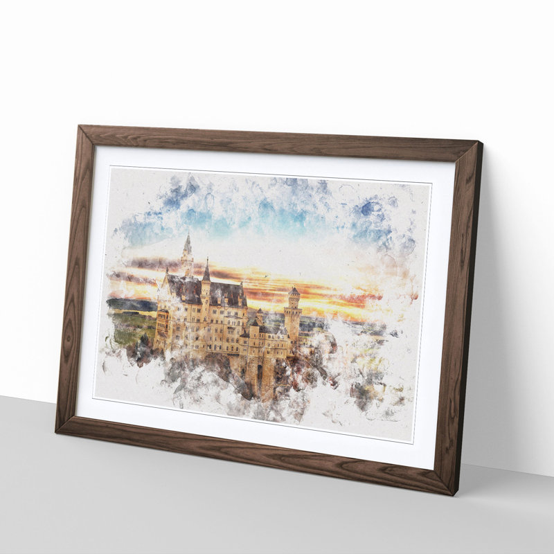 Neuschwanstein Castle - Framed Print, Walnut Framed, 62cm H x 87cm W x 2cm D