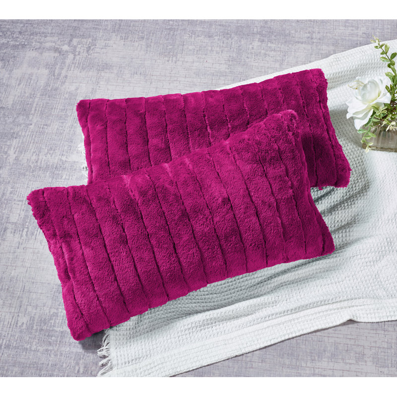 Super Mink Polyester Zip Pillow Cover, Fuchsia Rose