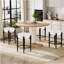 Ensemble de 4 chaises de cuisine de style Mid-Century moderne de 23,6 po avec rembourrage blanc et base en métal robuste-862053443-862053441