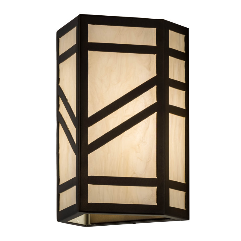 Plafonnier encastré d’extérieur 2 lumières Chandra, H 11 po x l 6,5 po x P 6,5 po, Cuivre antique, Crème Carrare Idalight