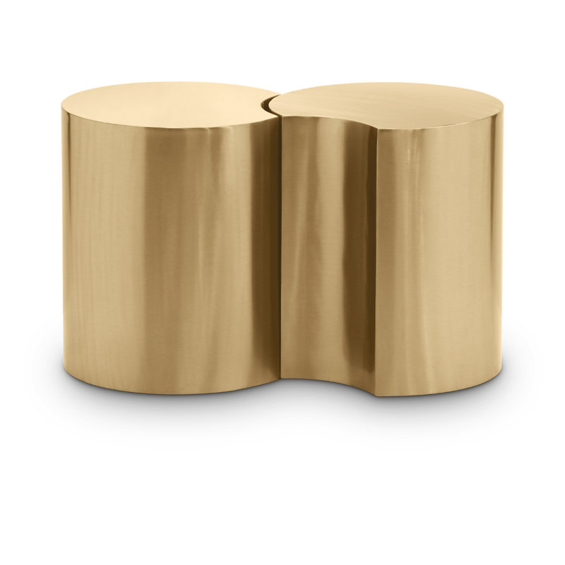 Ismah Iron Top End Table Set, Gold, 16" H x 28" W x 15" D