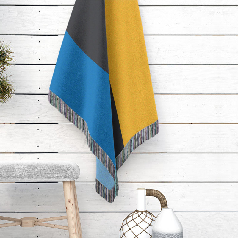 Couverture en coton basket Golden State, l 52 po x L 37 po, Bleu royal Golden State / ardoise / jaune doré