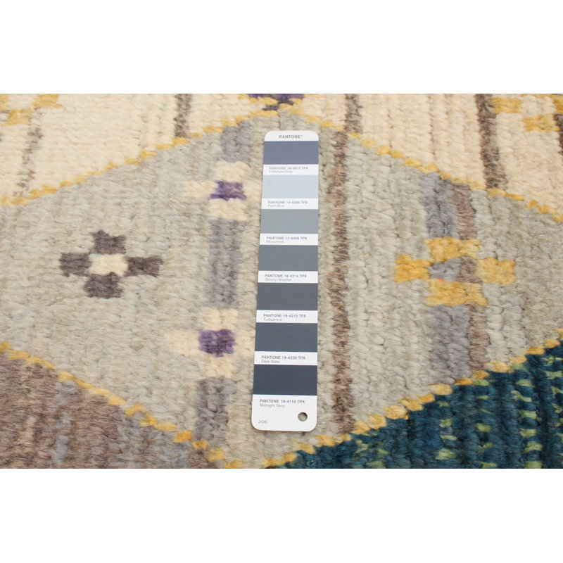 Tapis décoratif en laine brun marocain de conception unique 8 pi x 10 pi 6 po auni noué à la main