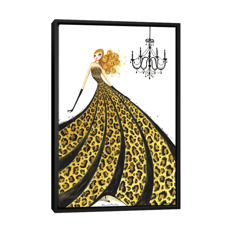 « couture leopard » par bella pilar, reproduction d’art sur toile, H 26 po x l 18 po x P 1,5 po, Toile avec cadre noir