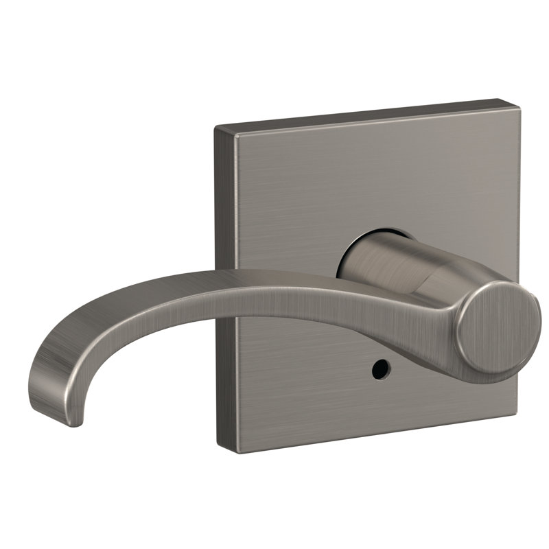 Custom Whitney Non-Turning Lever with Collins Trim, Satin Nickel