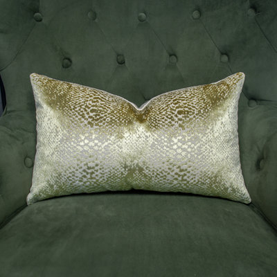 Thomas Collection® Metallic Gold Velvet Faux Snakeskin Designer Larry Laslo Throw Pillow Assorted Sizes
