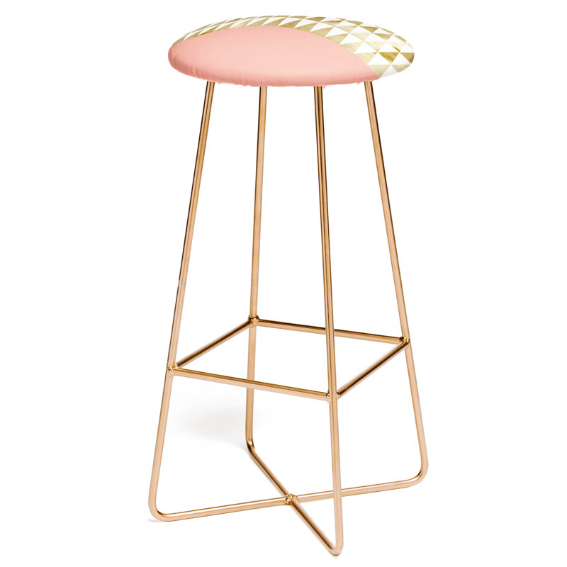 Upholstered Counter Stool with Metal Frame