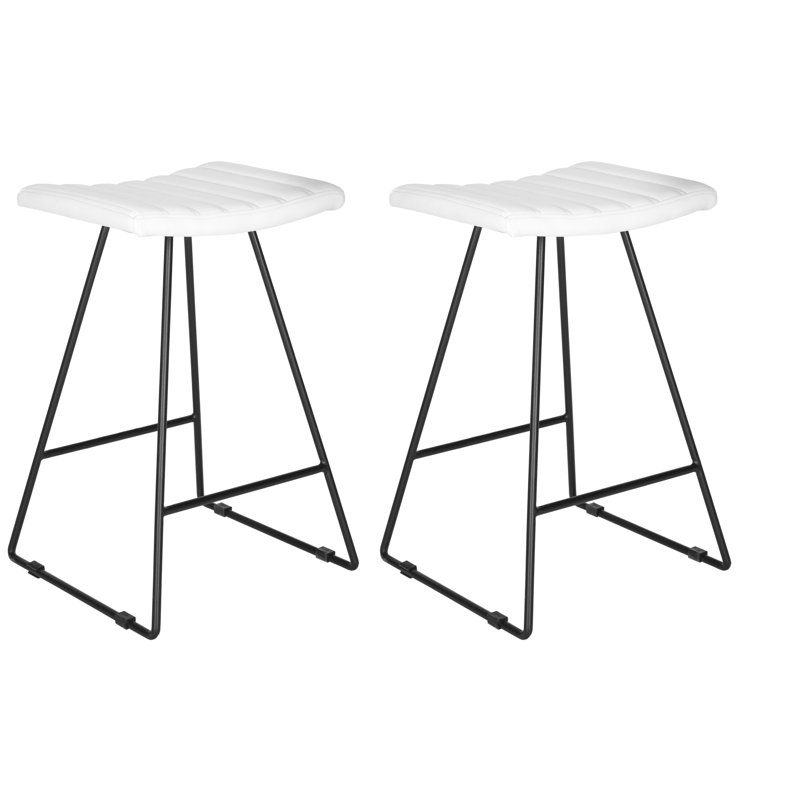 Tabouret de bar et de comptoir Kamyrie, Blanc, Tabouret de comptoir (assise de 26 po de hauteur)