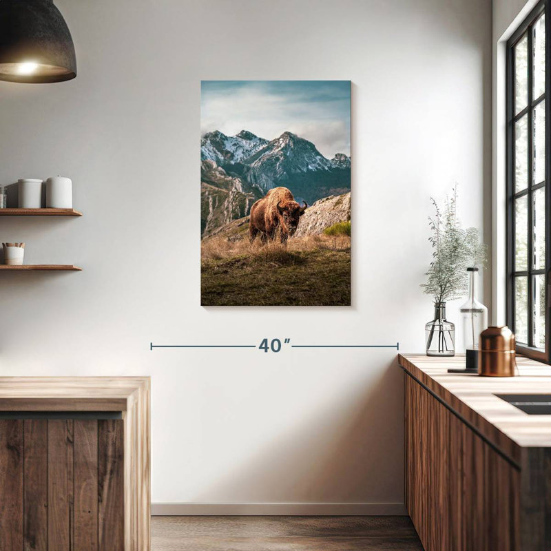 Brampt Simple Mountain Bison, 36" H x 24" W