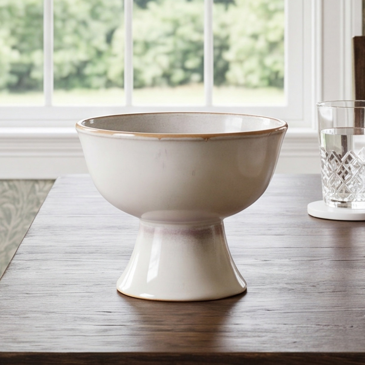 Handmade Ceramic Table Vase, 4.25" H x 6" W x 6" D