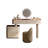 57.09"Simple khaki-colored chest-of-drawers dressing table with a mirror