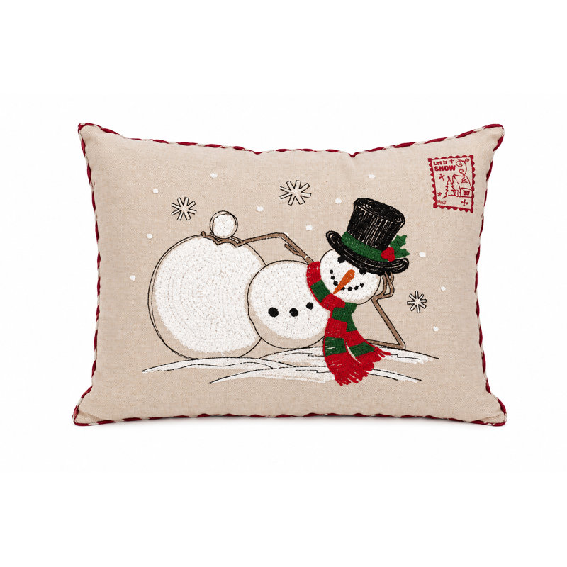 Embroidered Reversible Throw Pillow