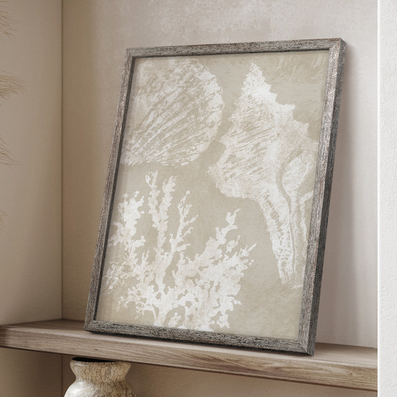 Neutre Coral II, reproduction encadrée - bois massif, H 30 po x l 24 po