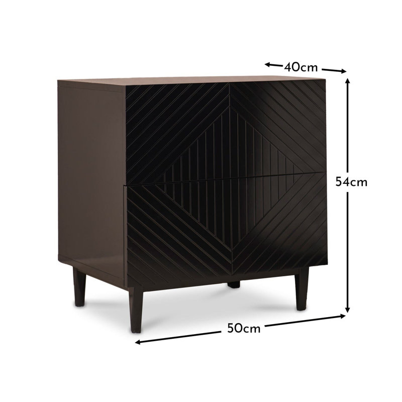 50cm W Manufactured Wood Bedside Table