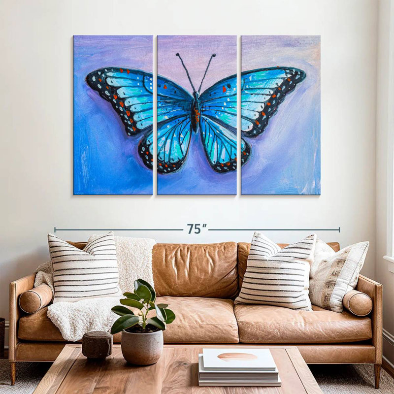 Brampt Blue Butterfly, 42" H x 65" W