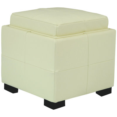 Faux Leather Ottoman