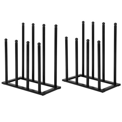 8 Pair Black Metal Boot Rack