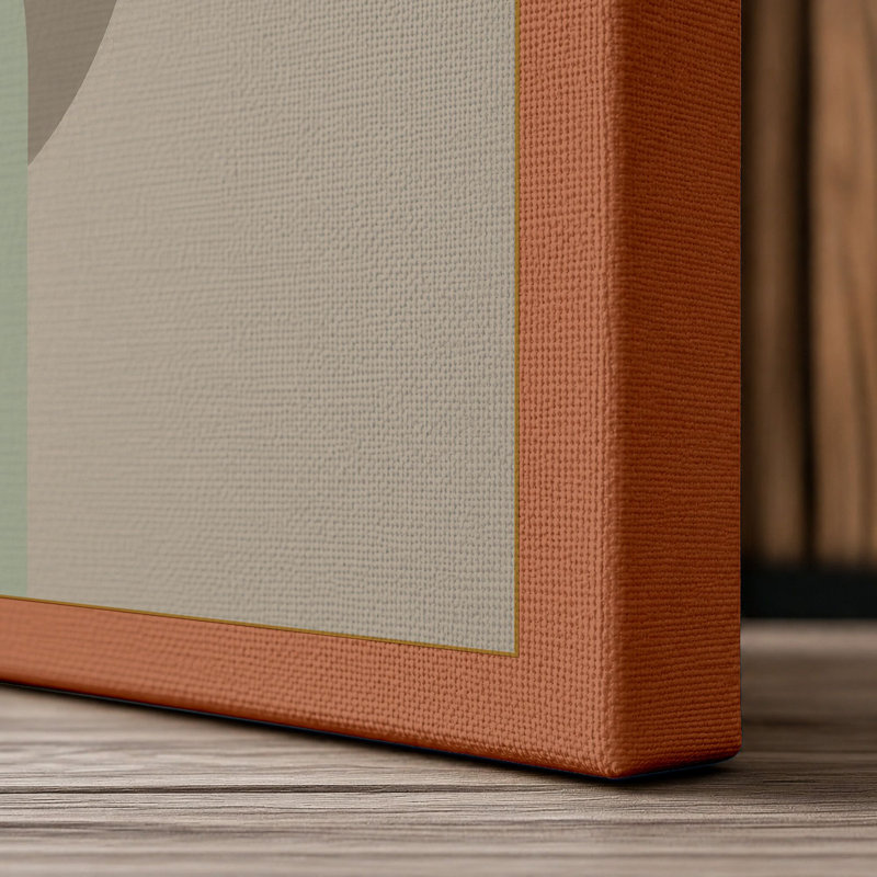 Geometric Order Minimalist - Wrapped Canvas, 36x24 - 91.4 x 61.0 cm, Terracotta Border