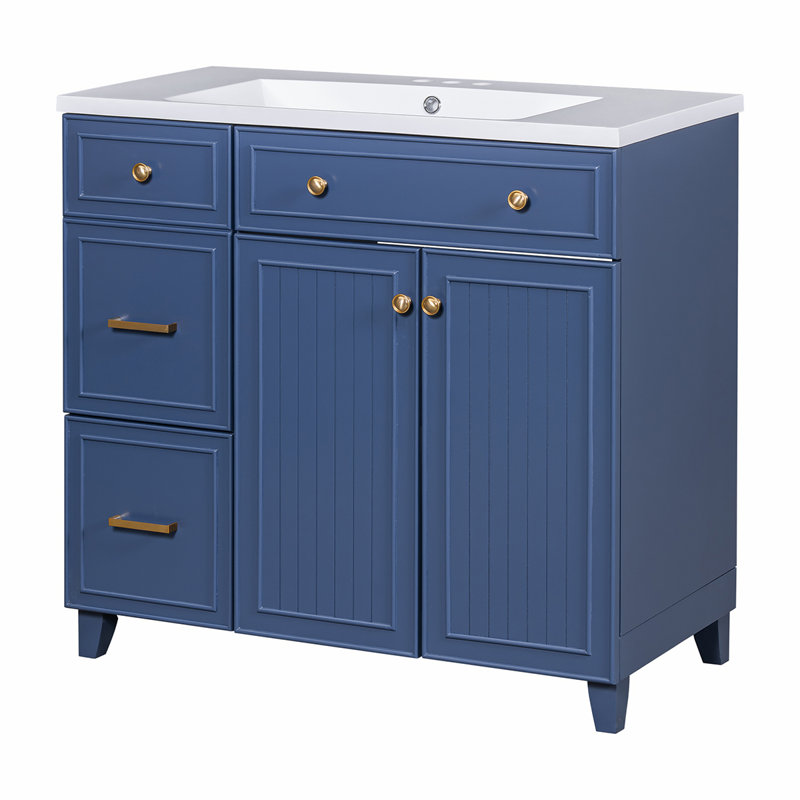 36'' Single Bathroom Vanity with Top, Blue