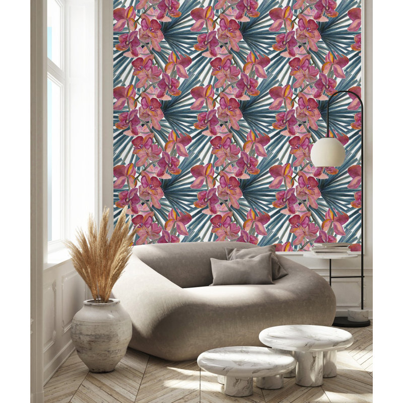 Adhésif mural floral d'Hitje, L 2,08 pi x L 10,42 pi