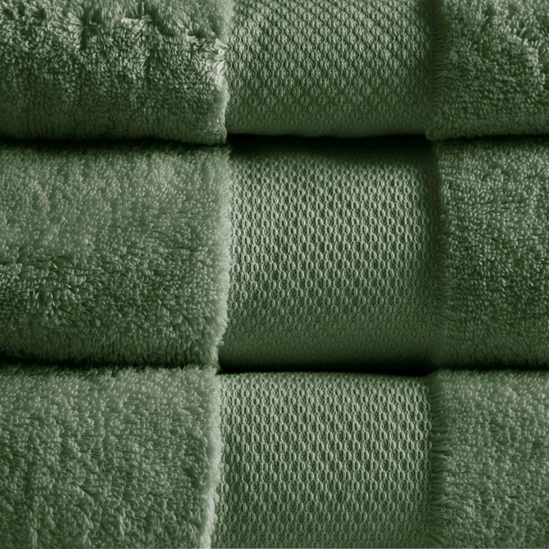 Cotton 6 Piece Bath Towel Set, Green