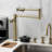 Kingston Brass Concord Two-Handle 1-Hole Deck Mount Pot Filler Faucet-73174696-73174693