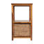 Armoire de rangement à 2 niveaux en bois d'acacia fabriqué à la main de style bohémien Cohen 24 po avec 1 panier en jacinthe d'eau naturelle-130298193-130298187
