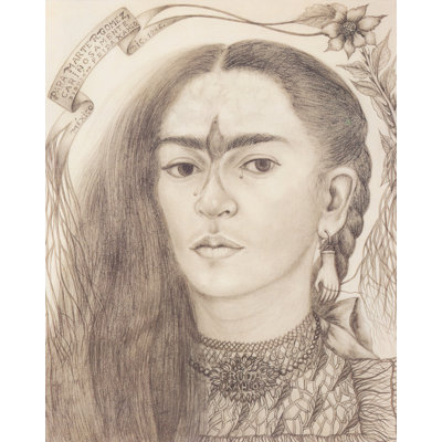 Autoportrait dédié à Marte R Gomez par Frida Kahlo, toile tendue avec châssis