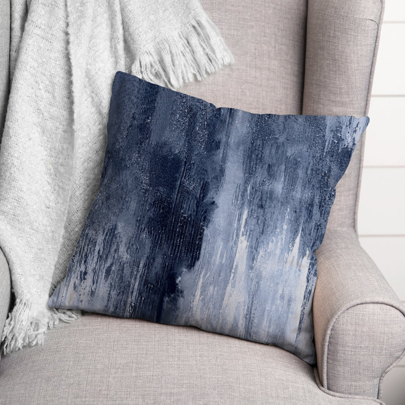 Eilif Abstract Outdoor Reversible Throw Pillow, Blue