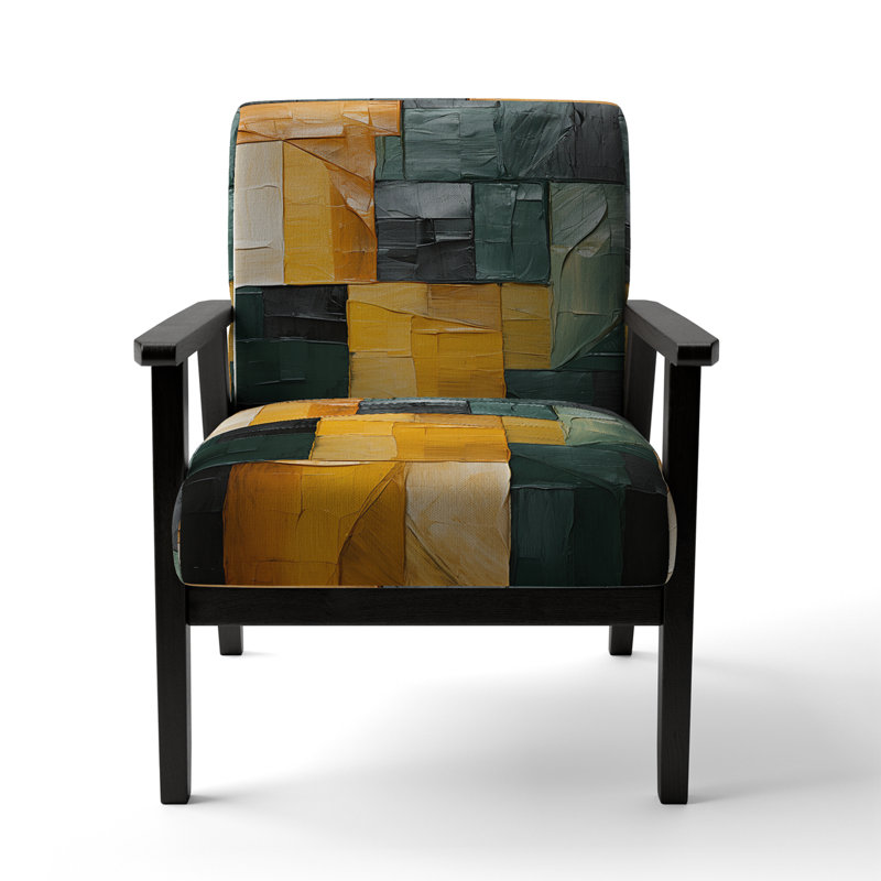 Cubism Geometric Plains II - Fauteuil rembourré moderne, fauteuil d'appoint Modern Cubism