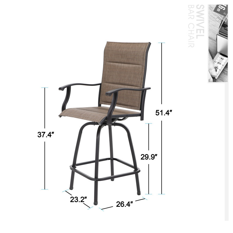 Tabouret de bar 29,9 po, Brun foncé