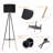 Deliylah Black Floor Lamp with Outlet