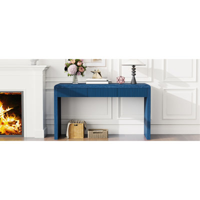 Console marine avec tiroirs cannelés, design rustique, placage en bois massif, intérieur lisse des tiroirs - Capacité du plateau : 100 kg (220 lb), construction de style 25, idéale pour exposer des objets décoratifs.