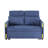 Comfortable Navy Velvet Sleeper - Extendable Function Soft Extra Leg Room & Side Storage Pockets