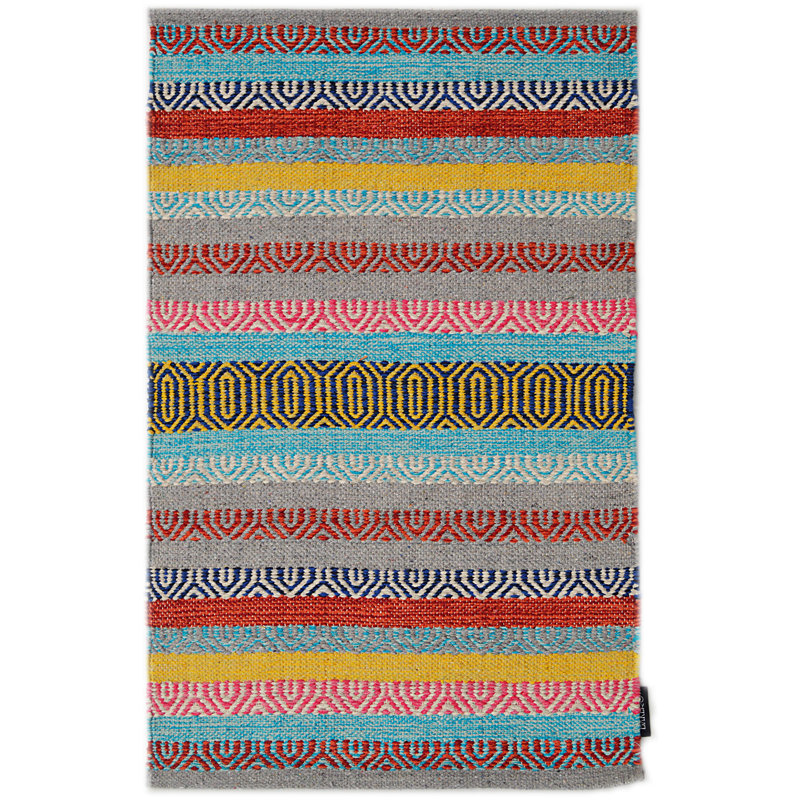 Saffron Striped Hand Woven Area Rug, Rectangle 60 x 90cm