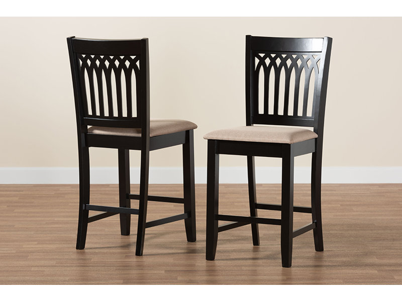 Tabouret de comptoir 25,4 po Britnei, Polyester beige