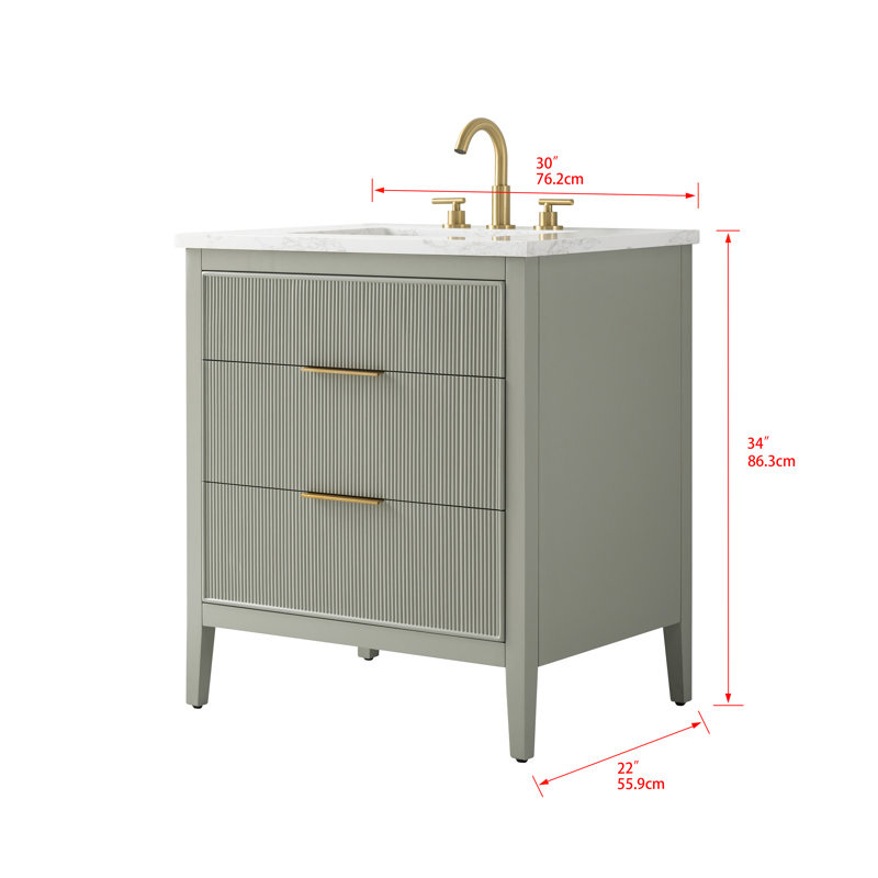 Emma 30" W Single Vanity, Light Sage
