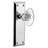 New York Plate with Oval Fluted Crystal Door Knob