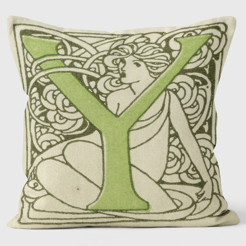 Art Nouveau Alphabet "Y" Cushion