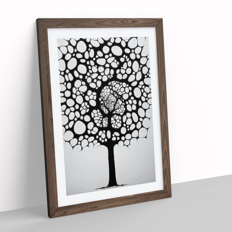 Monochrome Tree No.1 - Framed Print, 64cm H x 46cm W x 2cm D, Walnut