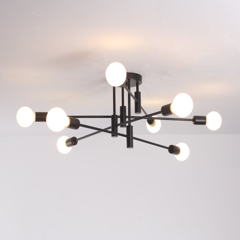 Lustre sphérique Spoutnik à 8 lumières Coblitz, Noir