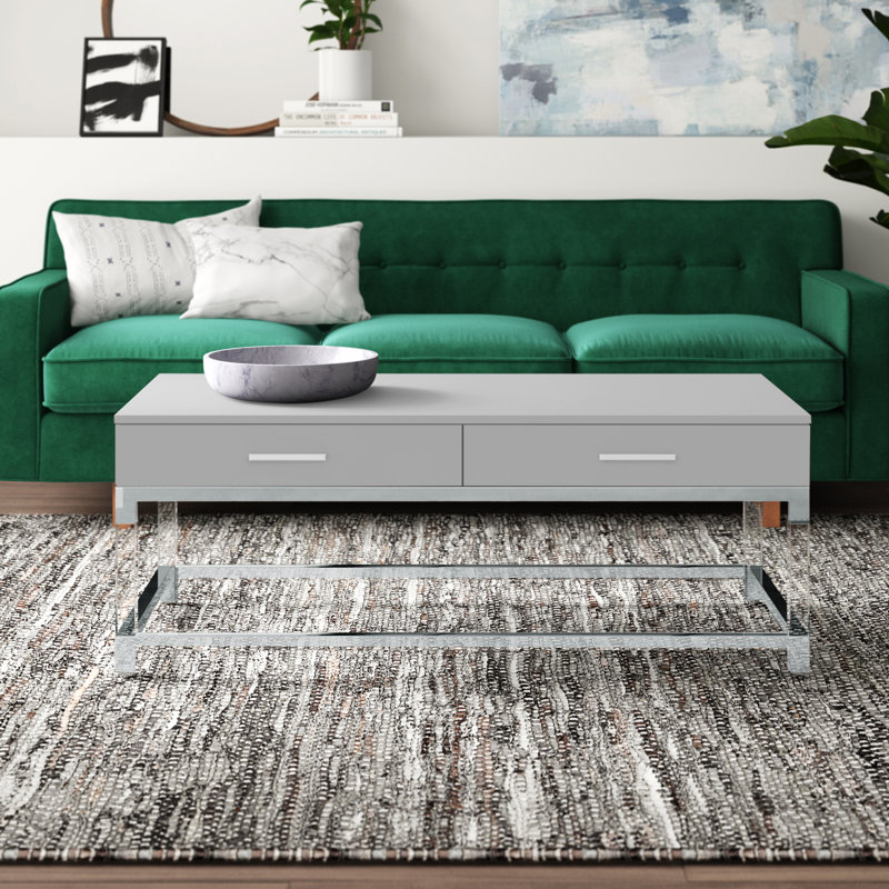 Ungar Coffee Table, Chrome, White