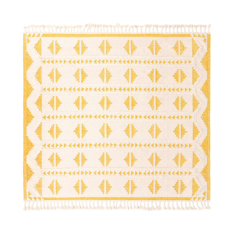 Faver Performance Wool Geometric Indoor Rug, Square 10'
