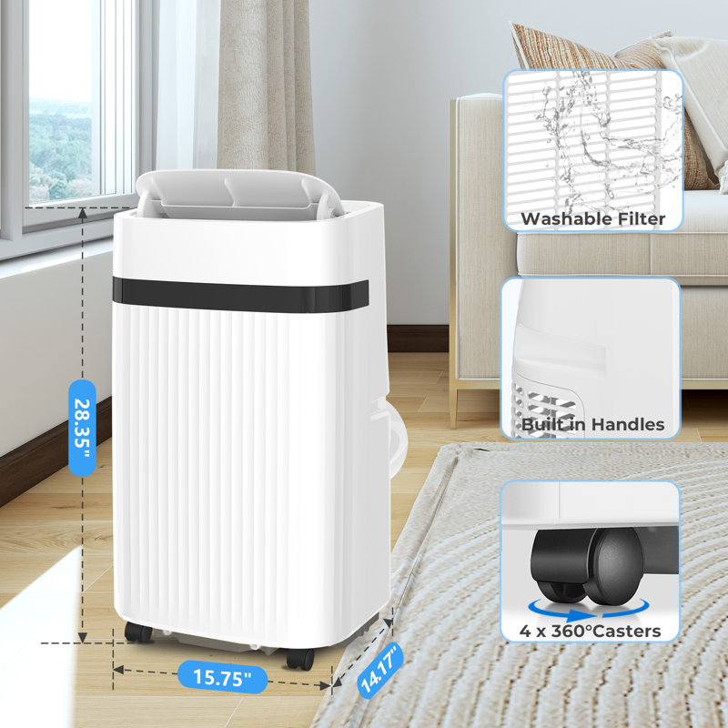 Electactic 12,000 Btu Portable Air Conditioners Cool Rooms Up To 550 Sq.ft, 46db Quiet, Portable Ac With Cool&fan&dehumidifier&sleep, Remote Control For Home/office/dorms